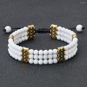 Strand Natural Stone 4mm Mini Beads Bracelets для женщин мужские тигрные глаза Onyx лава пары ручной работы йоги подарок