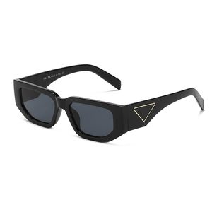 Designer de óculos de sol pequenos femininos, como P anti-Glare UV400 Glasses Inverted Triangle Metal Metal Label