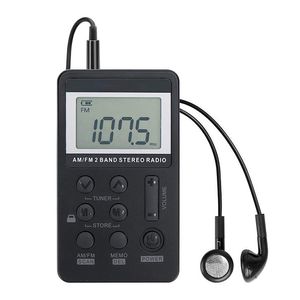 Portable FM/AM Digital Radio with Rechargeable Battery and Earphone