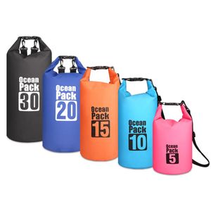 Seyahat Su Geçirmez Kova Moda Plajı Sırt Çantası 2L-30L Yaz 50% Unisex kuru sürüklenen çanta PVC açık hava kuru depolama sporu açık hava PA220g