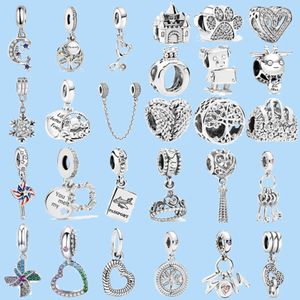 925 charm beads accessories fit pandora charms jewelry Windmill Crown Moom Love Pendant charms set