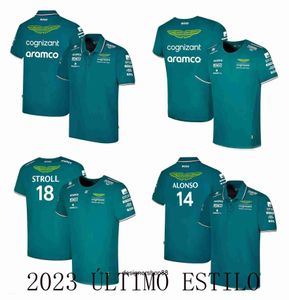Мужские футболки Aston Martin Aramco 14 Cignant F1 2023 Официальный пилот команды Фернандо Алонсо