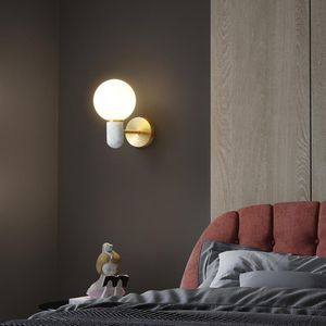 Duvar lambası Doğal Mermer Ev Odası Dekor Işıkları Yaşam Yemek Işığı Fikstür Yatak Odası Dekorasyonu H65 Bakır