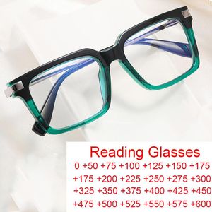 Óculos de sol Retro Anti -azul luz TR90 quadrado de leitura de óculos mulheres 2023 Computador óptica hiperópia Eyewear Men Reader
