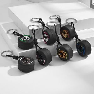 Lüks Marka F1 Araç Tuşları Tekerlek Hub Hub Caliper Anahtar Key Zincir Mini Otomobil Şanzıman Kolye Keyasyon Aksesuarları