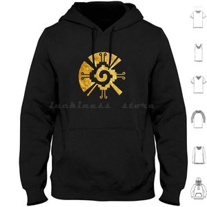 Erkek Hoodies hunab-ku altın kapşonlu pamuklu uzun kollu