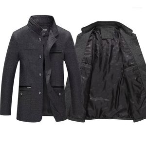 Erkek ceketler moda işleri ince ceket erkek pamuk ceket kış yün erkek peacoat marka giysileri bırak yuva1