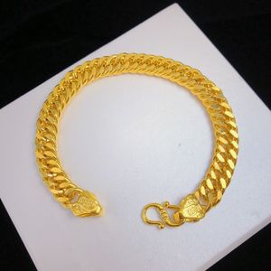 Bangle True 24K Pure Gold Gold Foze Ban Ban Bracelet для мужчин и женщин Pure 10n 12n 14n 999 Позгим украшения 230512