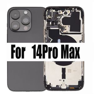 iPhone 14 Pro/Pro Max Housing with Flex Cable, Full Assembly Battery Cover Door, Rear Middle Frame Chassis Replacement
