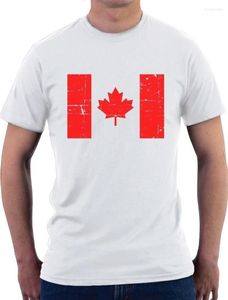 Erkek Tişörtleri Kanada Bayrak Vintage Stil Retro T-Shirt Hediye Fikri