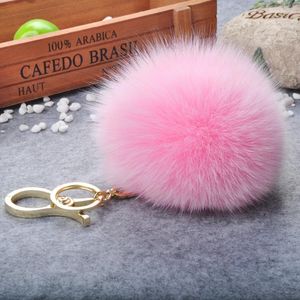 Клавины ручной работы меховой мяч Pompom Пушистые женщины для брелок Keyring Diy Сумка Сумка подруга подруга аксессуары подарок оптом роскошь