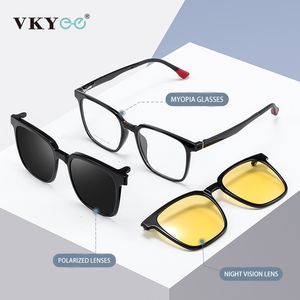 Reading Glasses VKYEE Magnetic Clip on Optical Myopia Glasses For Men Polarized Sunglasses Night Vision Prescription Reading Glasses TJ2190 230516