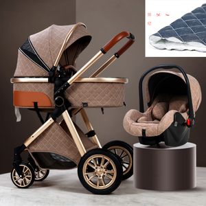 Lüks bebek arabası 3 BrandsDesigner 1 High Pram Katlanabilir Puset Bassinetcar Koltuk Toptan Takım Çocuk Tasarımcısı Elastik Marka Yumuşak Moda