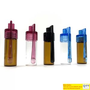 51mm36mm cam hap kasası sigara şişe şişesi snuff snatter dağıtıcı mermi roket konteyner kutusu ile plastik kaşık kapağı