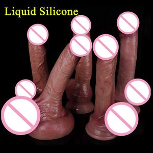 Cilt Hissed Hissediyor Yumuşak büyük yapay penis gerçekçi penis Kadın mastürbatörü silikon vantuz dildos seks oyuncakları kadınlar için yapay dick
