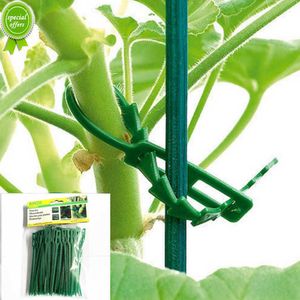 50/100 PZ Legami per piante in plastica Chiusura riutilizzabile Serra Grow Kit per giardino Albero Pomodoro Viti Arrampicata Multi-Funzione Clip