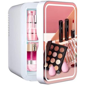 Freezers High Quality 8L Mini Makeup Fridge with LED Light Mirror Portable Skincare Preservation Beauty Refrigerator for Car Home Use