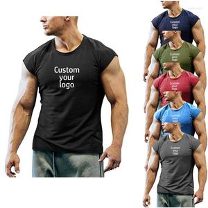 Erkek Tişörtleri Özel Logo Erkekler T-Shirt İnce Fit Kısa Kol Üstleri Gençlik Giysileri Yuvarlak Boyun Adam Giyim Moda Gündelik