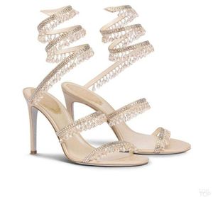 R caovilla gelinlik sandalet kadınlar yüksek topuklu ayakkabı romantik bayan avizesi çıplak stiletto sandalet mücevher sanallar ayak bileği stra257h