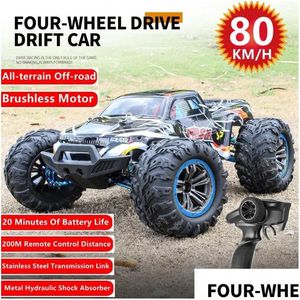 Elektrik/RC Araç 80km/s 4wd fırçasız motor uzaktan kumanda 200m Metal Hidraik Abimer Allsterrain Offroad RC Yarış Modeli DH9OA'ya