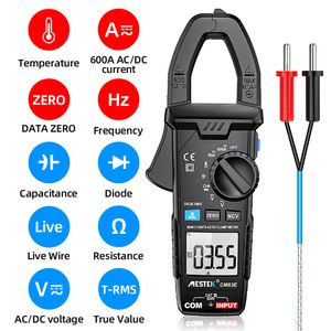 Метры зажима Mestek AC DC Digital Clamp Meter 600A Текущий мультиметр Pinza Amperimetrica True RMS Высокий ток тока зажима Amperimetro 230516