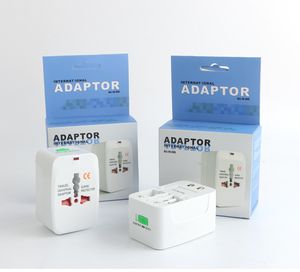 Adaptador de plugue internacional universal tudo em um, adaptador de carregador de energia CA para viagem mundial com conversor AU US UK EU