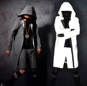 Erkek Ceketleri Yansıtıcı Cape Coat Hip Hop Giyim Erkekler