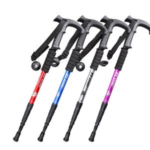 Trekking Poles Anti Shock Trekking Pole Ultralight Walking Sticks Adjustable Hiking Canes Telescopic Crutch for Nordic walking sticks 230516