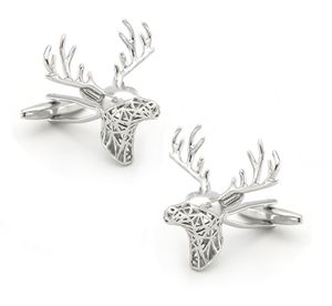 Igame Factory Supply Deer Mufflinks Silver Color Art Sika Design Caffic Cuff Links Бесплатная доставка