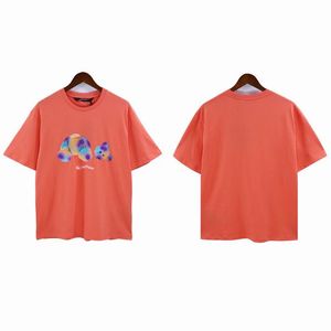 P Kısa Kollu Baskı Erkek Tişörtleri Kadın Tasarımcı Giyim Moda Üst Baş Aşağı Neon Tees PXP Boyalı Kasırga Yıldız Püskürtülmüş Kırık Köpekbalığı Klasik Tee Sbkn