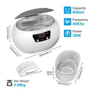 Machines Skymen Household Ultrasonic Bath 600ml Ultrasonic Cleaner 35W Ultrasound Tank Time Degas For Nail Manicure Rings