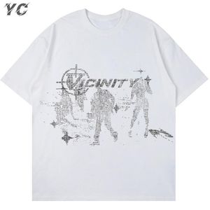 Мужские футболки Винтажная готическая футболка Harajuku Hip Hop Tops Эстетический графический принт Y2K одежда уличная одежда мода корейская футболка 230517
