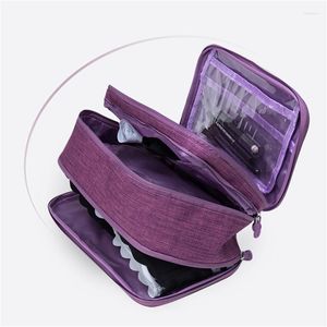 Duffel Bags Senhoras Roupa Interior Saco de Viagem Mala Organizador Bagagem Cosmética para Lingerie Maquiagem Oxford Pano