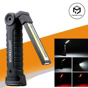 Flashlights Torches Rechargeable Work Lights LED Work Light Hanging Hook 5 Modes Magnetic USB Rechargeable Flashlight Portable Working Flash Light P230517