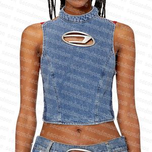 Женские сексуальные джинсовые майки с полыми буквами, джинсовый жилет, летние джинсовые топы с открытой спиной, дизайнерский винтажный жилет