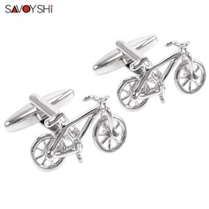 Savoyshi manşetleri erkek gömlek manşetleri yenilik gümüş renk bisiklet manşet bağlantıları erkek hediye moda takı ücretsiz gravür adı