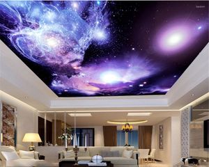 Обои на обои PO обои Purple Fantasy Space Planet Home Decor Гостиная спальня Zenith Wallcovering HD