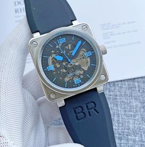 Качественные мужские часы с колокольчиком 44 мм, механические механические часы с сапфировым стеклом из нержавеющей стали, мужские наручные часы Ross