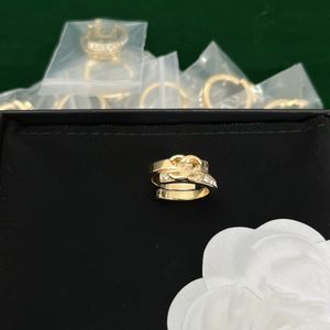 Designer For Lady Women CCity Open Ring With Side Stones high-quality Banquet Accessories Women C Logo Wedding Rings 87