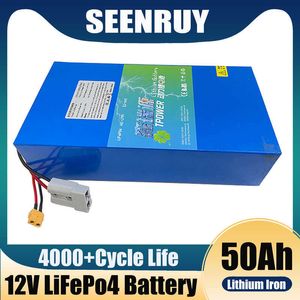 Seenruy Lifepo4 12V 50AH Ücretli Pil BMS 4S 12.8V Acil Durum Işık Tekne Makinesi Aydınlatma Xenon Inverter