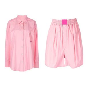 Camisas de grife camisa feminina lapela saia rosa shishorts terno feminino camisa longa, saia slim fit cintura sexy elegante saia versátil casual short