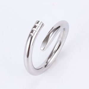 Tırnak Ring Tasarımcı Yüzüğü Düğün Elmas-Pave Bant Yüzükleri Kadınlar İçin Lüks Takı Titanyum Çelik Altın Kaplama Asla solma alerjik boyut 5-11 Yüksek Kalite