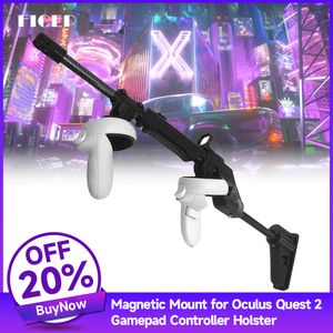 VR Glasses For Meta Oculus Quest 2 Gun Stock Magnetic Stable Gun Holder Stand Virtual Reality For Quest2 VR Shooting Pistol Grip With Strap 230518
