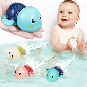 Bath Toys Baby Bath Toys Bathing Cute Swimming Turtle Whale Pool Beach Classic Chain Clockwork Water Toy For Kids Water Playing Toys 230517