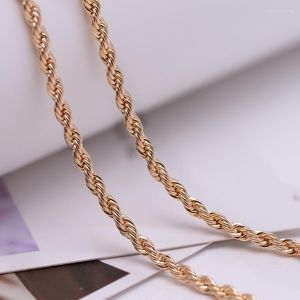 Chains XP Jewelry – (60 cm x 4 mm) blei- und nickelfreie Kettenseil-Halsketten für Herren, Farbe 18 K Gelbgold