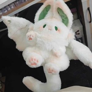 Doldurulmuş peluş hayvanlar büyülü ruh tavşan peluş oyuncak beyaz yarasa sevimli hayvan yaratıcı komik peluşu doldurulmuş yastık yumuşak tavşan çocuk doğum günü hediyesi z0518
