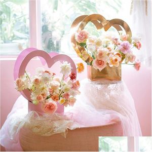 Подарочная упаковка 10 шт./Сет -ящик Love Heart Bressmaid Flower Paper Bags Sverse Favors Suppors Rose Boxes Drop Delive Home Dhacx
