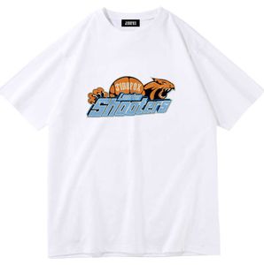 Camiseta de pano de algodão Camiseta de mangas curtas Novo verão de verão de meio-deco