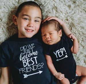 Family Matching Outfits Have we just become the best friend? Set up the best friend shirt brother sisters T-shirt sisters pregnancy notice G220519