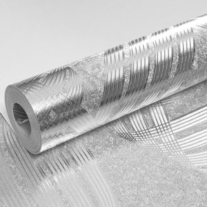 Duvar Kağıtları Gümüş Altın Folyo Duvar Kağıdı Geometrik Metalik Glitter Yansıtıcı KTV Oturma Odası Bar Duvar Kağıdı Lüks Su Geçirmez